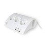 filtro de linha ewent desk 5 tomadas - 2 portas usb - branco