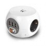 Ewent ew3939 filtro de linha cúbico 3 soquetes shucko - 3 portas usb - 1,5m