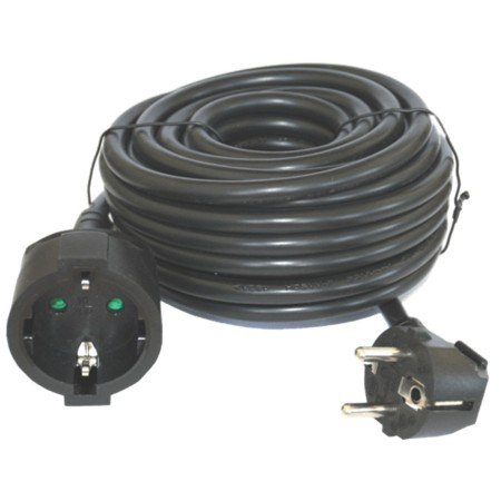 Cabo de extensão prateado elétrico m - 3x 1,5 mm - 250v - 16a - 3.500w preto