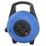 Tira de extensão enrolador de cabo 4 soquetes - 10m - 16a - 250v - 3x1,5mm - cor azul