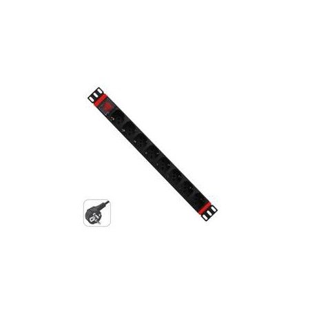 Rack power strip wp 1u 8 plugues schuko com interruptor