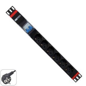 Rack power strip wp 1u 6 fichas Schuko com disjuntor