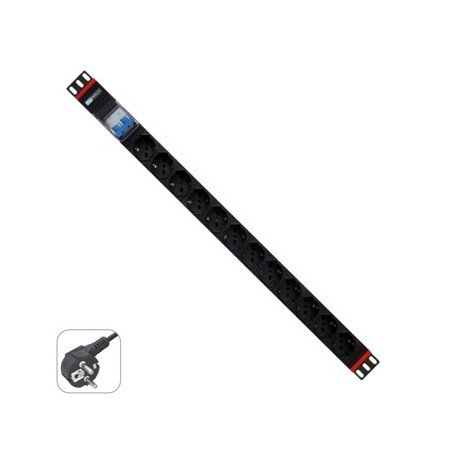 Rack power strip wp 1u 12 fichas Schuko com disjuntor