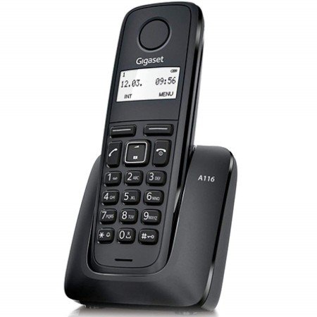Gigaset a116 telefone fixo sem fio preto 50 números agenda