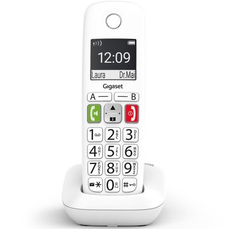 Gigaset e290 telefone fixo sem fio branco 150 números - 21 tons