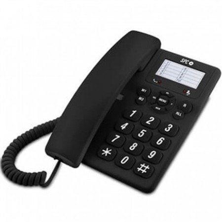 Telefone fixo original spc preto mudo - 3 melodias - tecla r - 10 memo.indi - 3 mem.directas