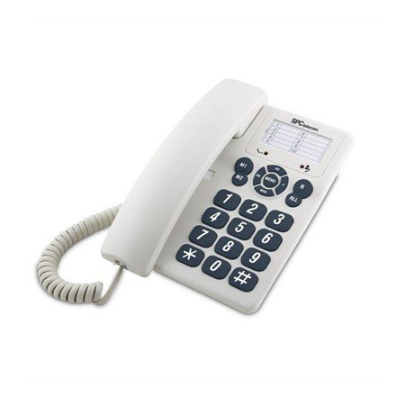 Telefone fixo mudo branco spc original - 3 melodias - tecla r - 10 memórias indiretas - 3 memórias diretas