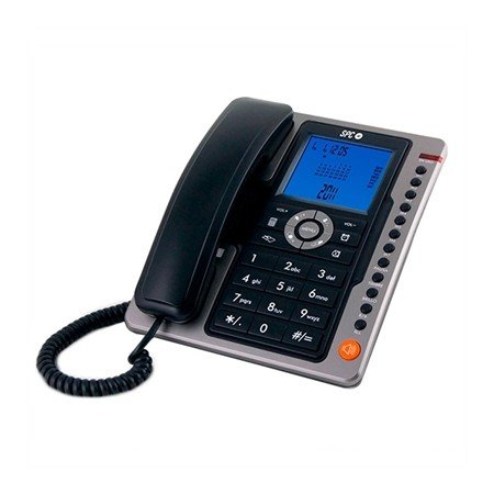 Telefone fixo spc office pro black mute - tecla r - 7 memórias diretas