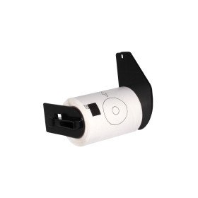 Brother DK11207 - Etiquetas Precortadas Circulares para CD/DVD - 58 mm de Diametro - 100 Unidades - Texto Preto sobre fundo bran