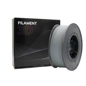 Filamento 3D PLA, Diâmetro 1.75mm, Bobina 1kg, Cinza - Compatível