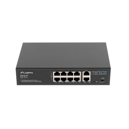 Switch Lanberg 10 Pontos 100Mb 8Xpoe+/2X Gbit Ether 120W Rack 10"/19"