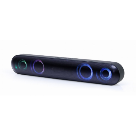 Barra de som GembirdBluetooth com efeito de luz LED preta