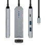 Docking USB Type-C Aisens ASUC-4P002-GR/ 1xHDMI/ 2xUSB/ 1xUSB Type-C/ Cinza