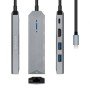 Docking USB Type-C Aisens ASUC-5P003-GR/ 1xHDMI/ 2xUSB/ 1xRJ45/ 1xUSB Type-C/ Cinza