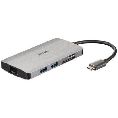 Docking USB Type-C D-Link DUB-M810/ 3xUSB/ 1xThunderbolt/ 1xHDMI/ 1xRJ45/ 1xLeitor de cartão/ Cinza