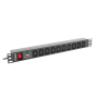 Lanberg Power Strip 1U 10A Rack 19 10X Soquete Preto 2M