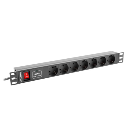 Lanberg Power Strip 1U 16A Rack 19 7X Soquete Preto 2M