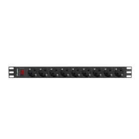 Lanberg Power Strip 1U 16A 9X Rack Schuko 19" 3M Preto