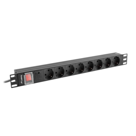 Lanberg Power Strip 1U 16A Schuko 19 8X Preto 2M