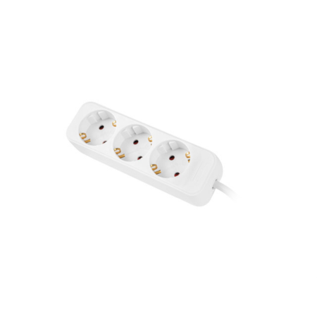 Régua Lanberg 3 Soquetes Schuko Brancos 1,5M