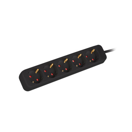 Soquetes Schuko Régua Lanberg 5 Pretos 3M