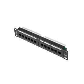 Patch Panel Lanberg 12 portas 1U 10" Cat.6 Preto