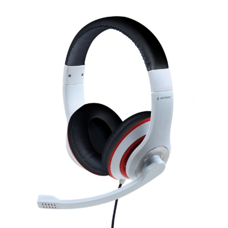 Fones De Ouvido Gembird Microfone Controle De Vol Branco Com Fio
