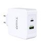 TooQ TQWC-2SC03WT/ 1xUSB tipo C/ 1xUSB/ 48W carregador de parede