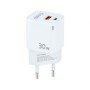 Carregador de parede TooQ TQWC-GANQCPD30WT/ 1xUSB Tipo-C/ 1xUSB/ 30W