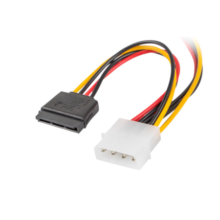 Cabo de alimentação Lanberg Molex macho para 2X fêmea Sata 15 cm