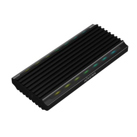 Externo Caixa Aisens M.2 Rgb Gaming Asm2-Rgb011Gr Sata NVME para USB3.1 Gen2 Preto