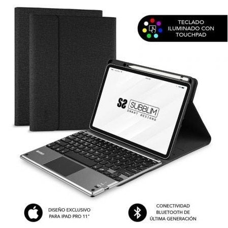 Subblim Keytab Pro Bluetooth Touchpad Capa Teclado para Apple iPad Pro 11" Tablets 2020/Preto