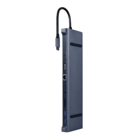 Adaptador multiporta USB tipo C 10 Em 1 3 5 mm Space Tape