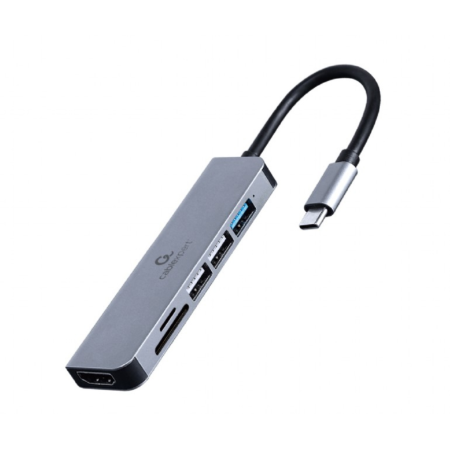 Multiport Adapter USB Type-C 6 Em 1 HDMI Hub Leitor De Cartão