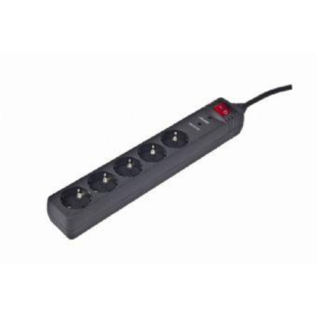 Gembird Protector De Surge 5 Soquetes 4 5 M Preto
