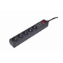 Gembird Protector De Surge 5 Soquetes 4 5 M Preto