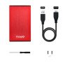 Caixa de disco rígido externo TooQ TQE-2527R Caixa de disco rígido de 2,5" Preto, Vermelho