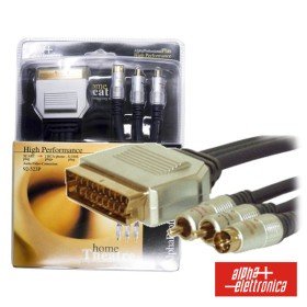 Cabo Profissional Scart Macho / 2Rca-Svhs Macho 1.5M Blister