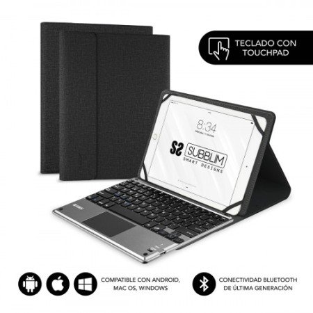Bolsa para Teclado SUBBLIM KEYTAB PRO BLUETOOTH 10,1" TOUCHPAD Preto