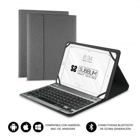 Bolsa para Teclado SUBBLIM KEYTAB PRO BLUETOOTH 10,1" Cinza