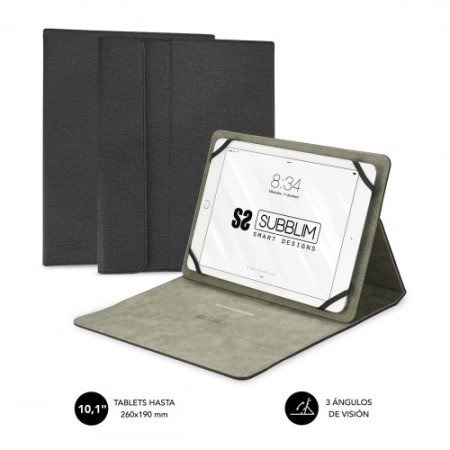 Capa para tablet SUBBLIM Capa para tablet com suporte inteligente 10,1" preta