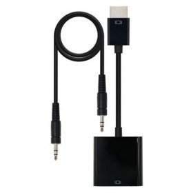 Adaptador Nanocable 10.16.2001-BK/ HDMI Macho - VGA Fêmea/ Jack 3.5 Fêmea
