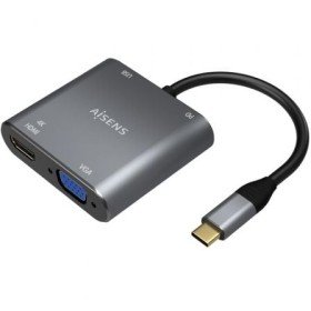 Adaptador USB tipo C Aisens A109-0626/ HDMI fêmea - VGA fêmea - USB tipo C macho - USB fêmea - USB tipo C fêmea