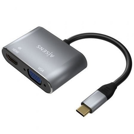 Adaptador USB tipo C Aisens A109-0627/ HDMI fêmea - VGA fêmea - USB tipo C macho