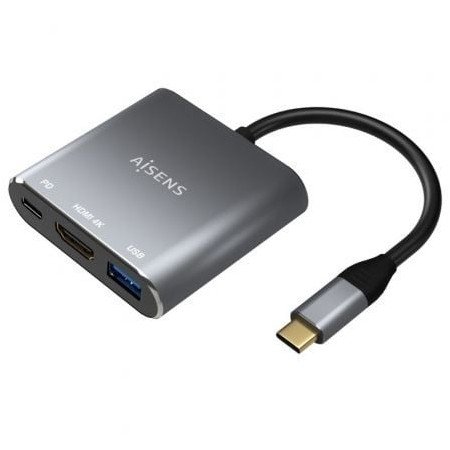 Adaptador USB tipo C Aisens A109-0669/ USB tipo C macho/ HDMI fêmea - USB fêmea - USB tipo C fêmea