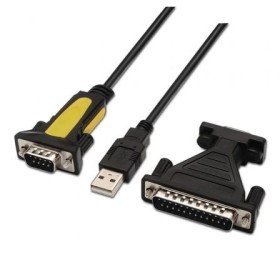 Adaptador Conversor Serial Aisens A104-0039/ USB Macho - RS232 Macho/ Preto