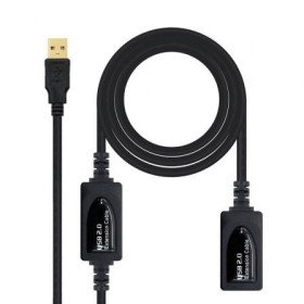 Cabo de Extensão USB 2.0 Nanocable 10.01.0213/ USB Macho - USB Fêmea/ 15m/ Preto