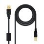Cabo USB 2.0 Impressora Nanocable 10.01.1203/ USB Macho - USB Macho/ 3m/ Preto