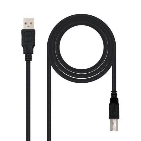Cabo USB 2.0 Impressora Nanocable 10.01.0104-BK/ USB Macho - USB Macho/ 3m/ Preto