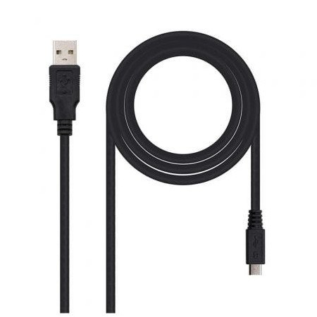 Cabo USB 2.0 Nanocable 10.01.0501/ USB Macho - MicroUSB Macho/ 1,8 m/ Preto